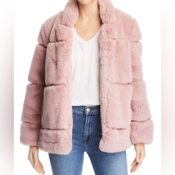 Apparis pink faux fur Jessica coat size M in very good condition - Picture 1 of 10